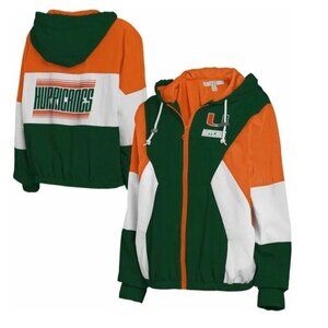 NWOT Women's S Miami Hurricanes Colorblock Full-Zip Windbreaker WEAR by Erin And